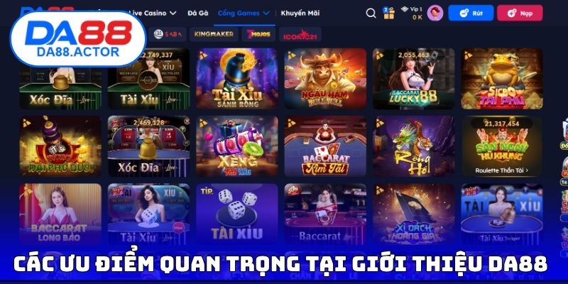 Các ưu điểm quan trọng tại giới thiệu DA88