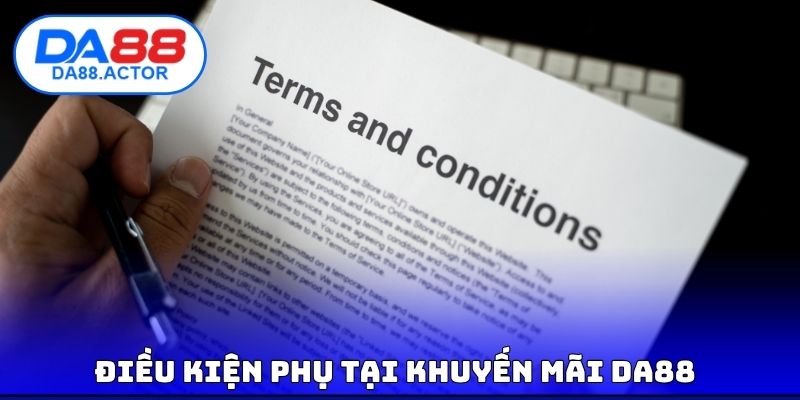 Điều kiện phụ phải quan tâm tại khuyến mãi DA88